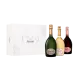RUINART Champagner Geschenkset 3 Flaschen, “R” de Ruinart, Blanc De Blancs, Brut Rosé