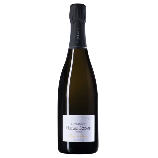 Hugues Godmé Champagne Extra-Brut Premier Cru Blanc de Blancs BIO Flasche, Vorderansicht