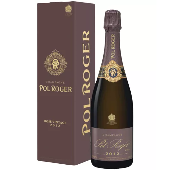 Flasche Champagne Pol Roger Rosé 2015, Vorderansicht, sichtbares Etikett