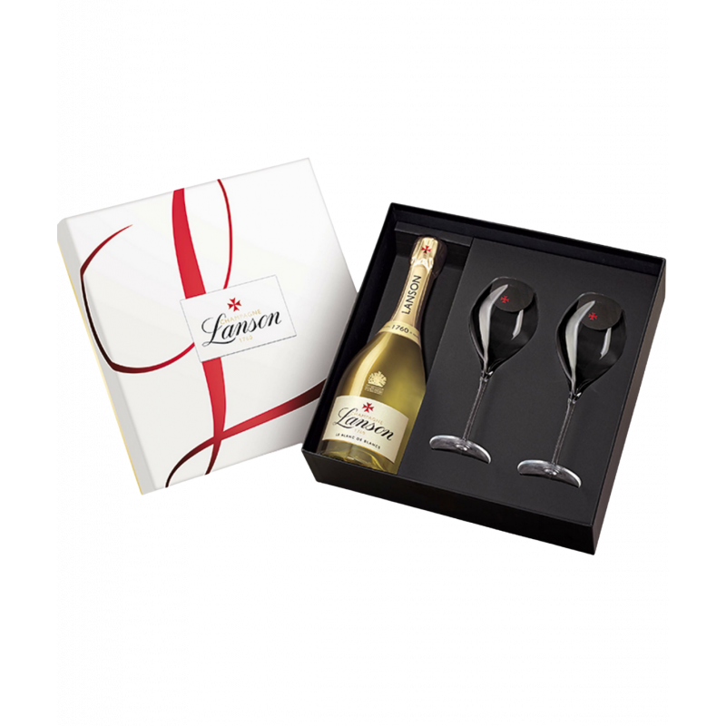LANSON Geschenkset Gläsern Champagner Blanc 2 mit Blancs De