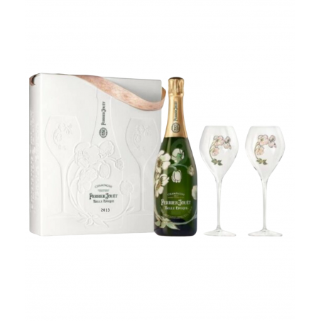 Champagner-Geschenkset PERRIER JOUET Belle Epoque 2013 mit 2 Gläsern