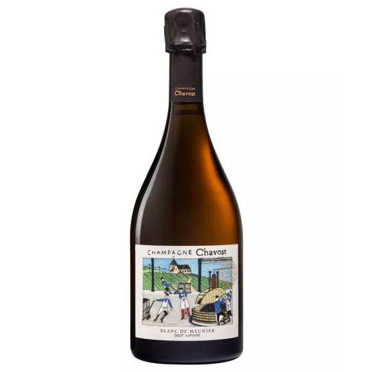 Chavost Blanc de Meunier Brut Nature Champagnerflasche, Vorderansicht