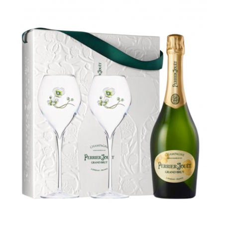 PERRIER-JOUËT Grand Brut Champagner-Geschenkset mit 2 Gläsern