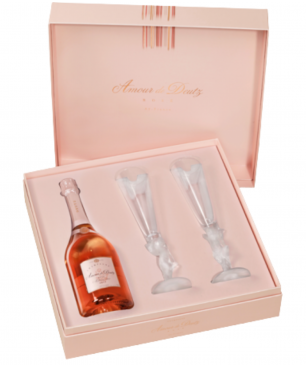 DEUTZ Amour De Deutz Rosé 2013 Champagner-Geschenkset mit 2 Gläsern