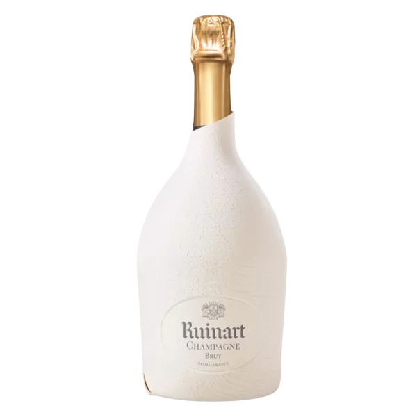 Ruinart R-Champagnerflasche mit recycelbarem Seconde Peau-Etui