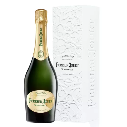 Perrier-Jouët Grand Brut Champagner mit Etui - Elegante Flasche