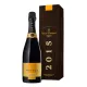 Champagnerflasche Veuve Clicquot Vintage Brut 2015, goldenes Etikett, Vorderansicht