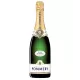 Champagnerflasche Pommery Apanage Blanc de Blancs, Vorderansicht, weißes und goldenes Etikett