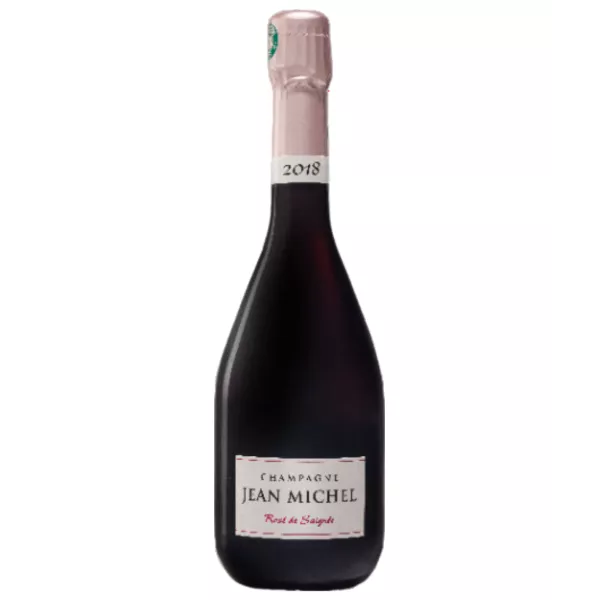 Flasche Champagne Jean Michel Rosé de Saignée 2018, intensiver Rosé, Vorderansicht
