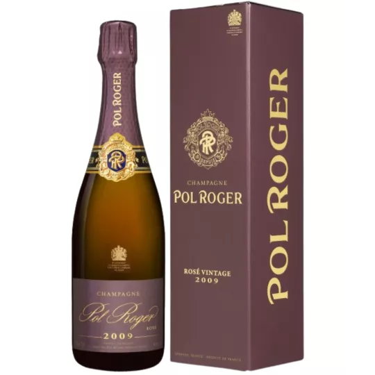 Champagne Pol Roger Rosé 2009: eleganter Jahrgang mit Noten von roten Früchten und Brioche. Auf Lager verfügbar.