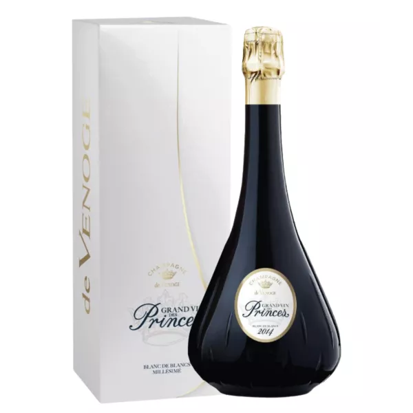Champagnerflasche De Venoge Grand Vin des Princes Blanc de Blancs 2014, Vorderansicht