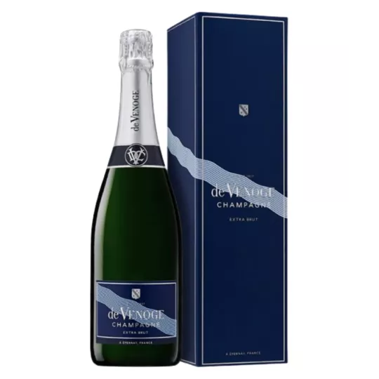 De Venoge Extra Brut Champagner-Flasche - Zusammenstellung aus Pinot Noir, Meunier und Chardonnay - geringe Dosage für einen raf