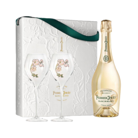 PERRIER-JOUËT Champagner Geschenkset Blanc De Blancs mit 2 Gläsern