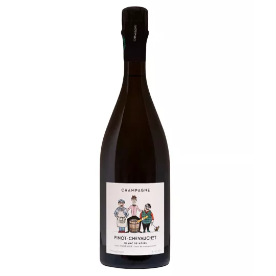 Champagnerflasche Pinot Chevauchet Blanc de Noirs Extra-Brut, Vorderansicht