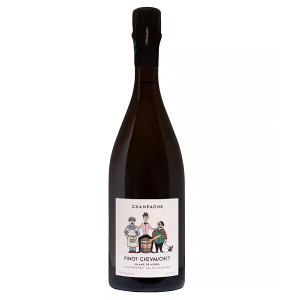Champagnerflasche Pinot Chevauchet Blanc de Noirs Extra-Brut, Vorderansicht
