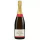 Champagnerflasche Paul Bara Grand Rosé, weißes Etikett und goldene Kapsel, Vorderansicht