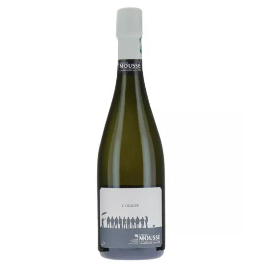 Champagnerflasche Moussé Fils L'Orage, Blanc de Blancs extra-brut, Vorderansicht