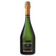 Haton Champagne Cuvée Héritage Flasche, Vorderansicht, schwarzes und goldenes Etikett