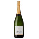 Champagne Castelnau Brut-Flasche, weißes Etikett und goldene Kapsel, Vorderansicht