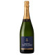 Champagne Castelnau Extra-Brut-Flasche, blaues und goldenes Etikett, Vorderansicht