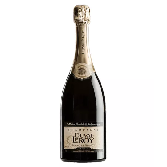 Champagnerflasche Duval-Leroy Blanc de Blancs Grand Cru, Vorderansicht