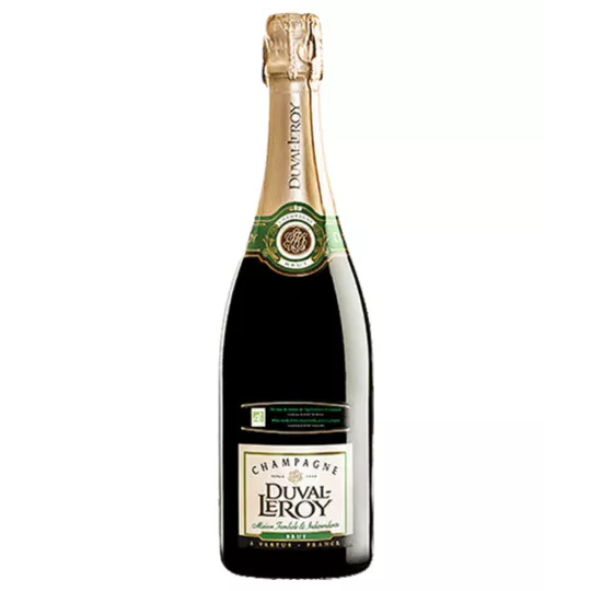 Champagne Duval-Leroy Brut AB Bio, grüne Flasche, Vorderansicht