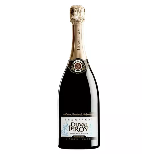 Champagnerflasche Duval-Leroy Extra-Brut Prestige Premier Cru, Vorderansicht