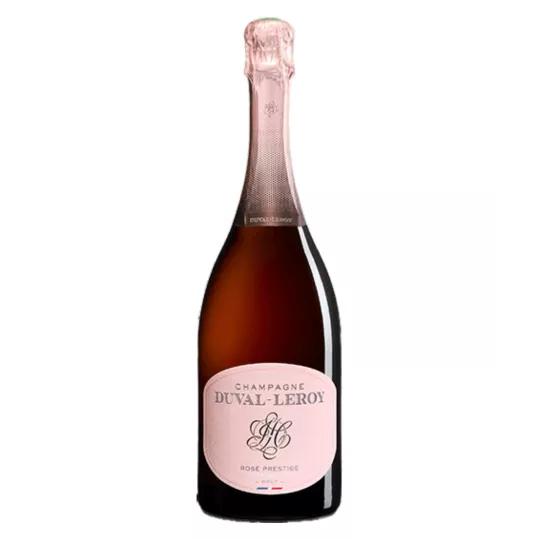 Champagnerflasche Duval-Leroy Brut Rosé Prestige Premier Cru, Vorderansicht