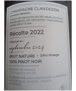 CLANDESTIN cuvée BOREAL Champagner