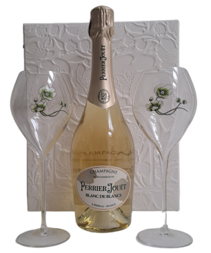 PERRIER-JOUËT Champagner Geschenkset Blanc De Blancs mit 2 Gläsern