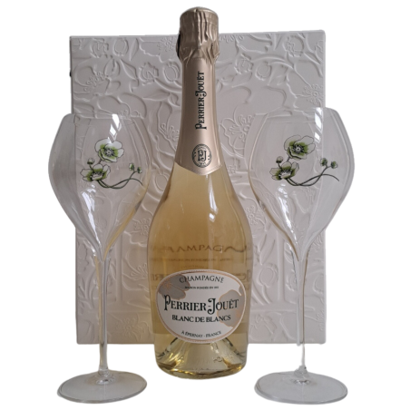 PERRIER-JOUËT Champagner Geschenkset Blanc De Blancs mit 2 Gläsern