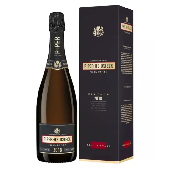 Champagne-Flasche Piper-Heidsieck Jahrgang 2018, Vorderansicht