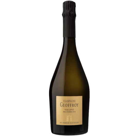 Champagnerflasche René Geoffroy Volupté 2017, Blanc de Blancs Premier Cru, Vorderansicht