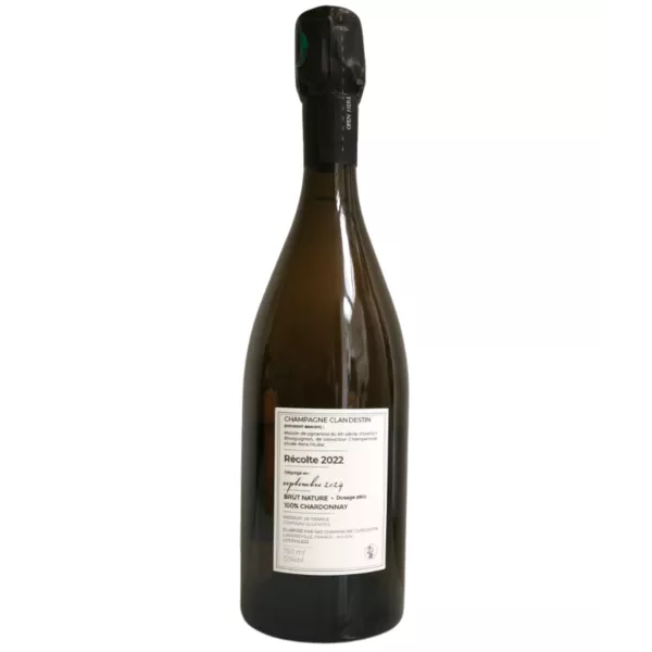 Flaschenetikett von Champagne Clandestin cuvée Fiole 2022 dégorgé September 2024