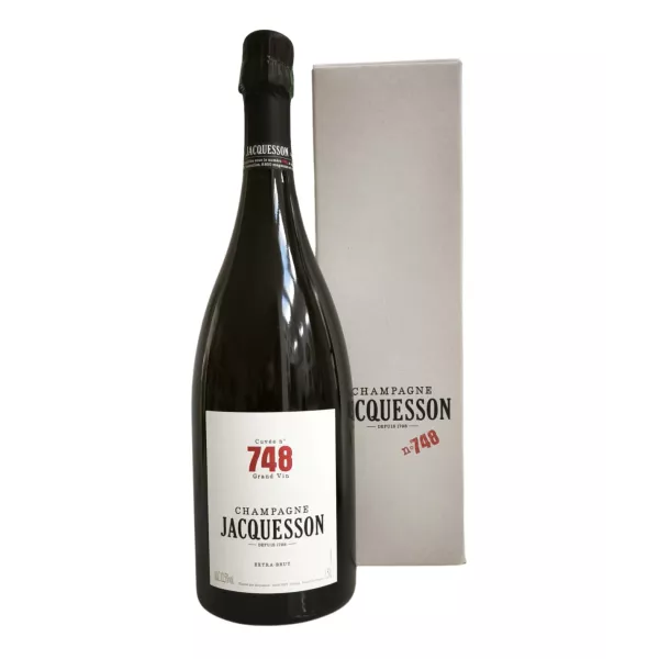 Magnumflasche Champagne Jacquesson Cuvée 748 Extra Brut 150cl - Flasche und Etikett
