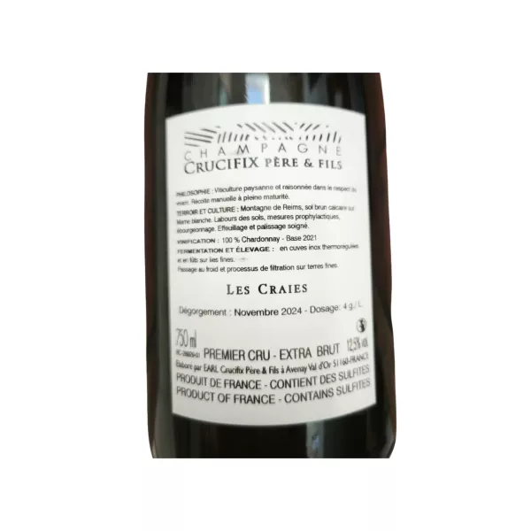 Flasche Champagner Crucifix Les Craies - Blanc de Blancs Extra Brut Premier Cru