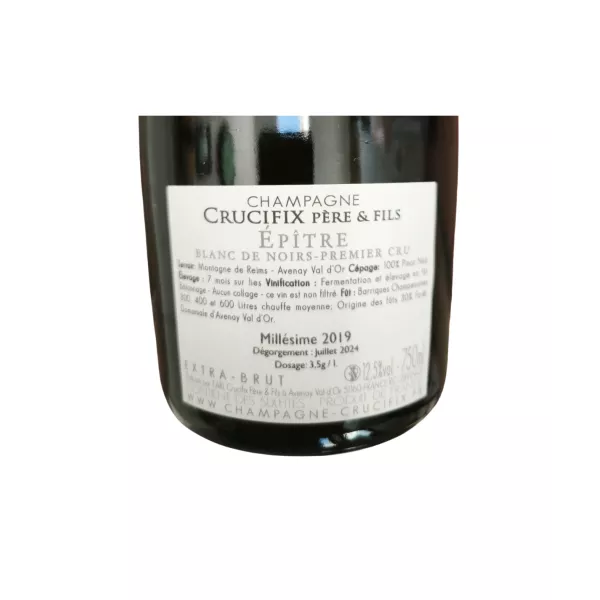 Flasche Champagner Épître Act 19 Jahrgang 2019, Blanc de Noirs Extra-Brut, Premier Cru de la Montagne de Reims - Domaine Cr.