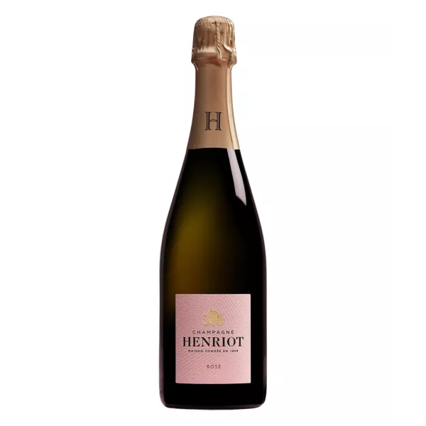 Henriot Brut Rosé Champagnerflasche - lachsfarbenes Kleid und feines Sprudeln