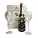 Perrier-Jouët Belle Époque 2016 Champagner Set mit 2 eleganten Flöten - Flasche und Gläser im Jugendstil