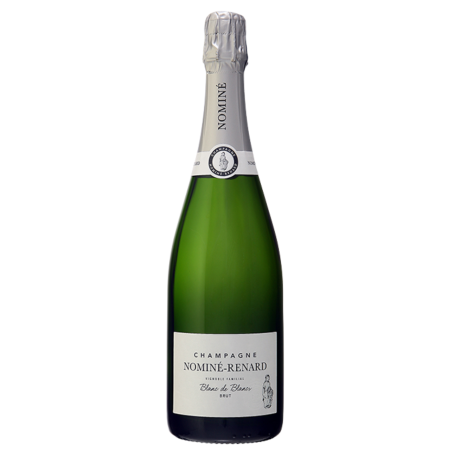 Flasche Champagner Nominé-Renard Blanc de Blancs 100 % Chardonnay - auf Hefe gereifte Cuvée, goldene Farbe und feine Bläschen
