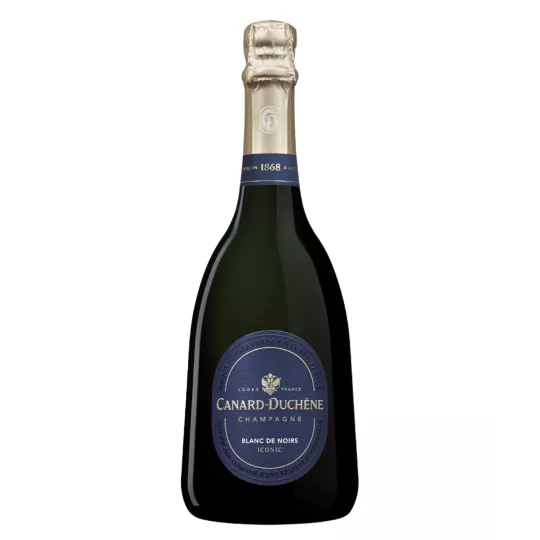 Flasche Canard-Duchêne Blanc de Noirs Iconic Champagner - Cuvée aus 100 % Pinot Noir aus der Montagne de Reims