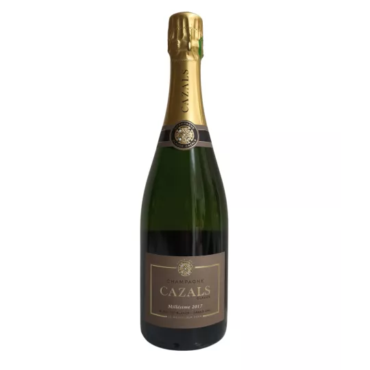 Flasche Champagner Cazals Vintage 2017 Blanc de Blancs Grand Cru, 100 % Chardonnay von Clos Cazals in Oger.