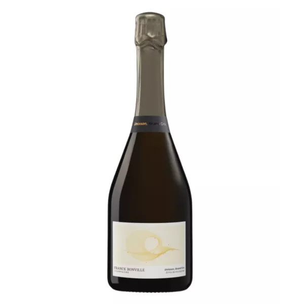 Magnum 1,5 L Champagner Franck Bonville Unisson Grand Cru Blanc de Blancs (Avize), Flasche vor weißem Hintergrund