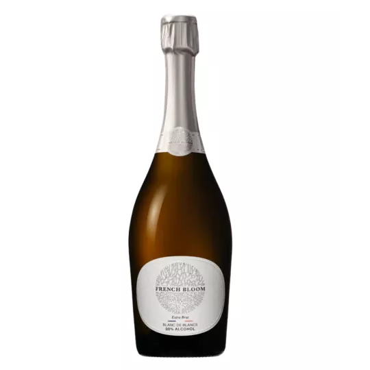 Flasche French Bloom Extra Brut - Schaumwein 0 % Alkohol weißer Bio-Weißwein