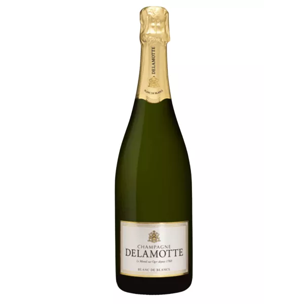 Champagnerflasche Delamotte Blanc de Blancs Grand Cru 2012, Vorderansicht