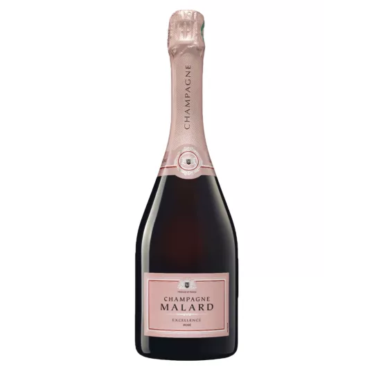 Flasche Champagne Malard Rosé Excellence - Rosé Cuvée aus Pinot Noir und Chardonnay mit langer Reifung auf der Hefe