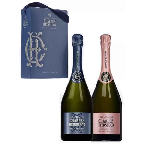 Champagner-Geschenkset CHARLES HEIDSIECK Brut + Pink
