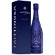 Taittinger Nocturne Champagnerflasche, violettes Etikett, Vorderansicht