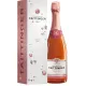 Champagnerflasche Taittinger Prestige Rosé, Vorderansicht, sichtbares Etikett