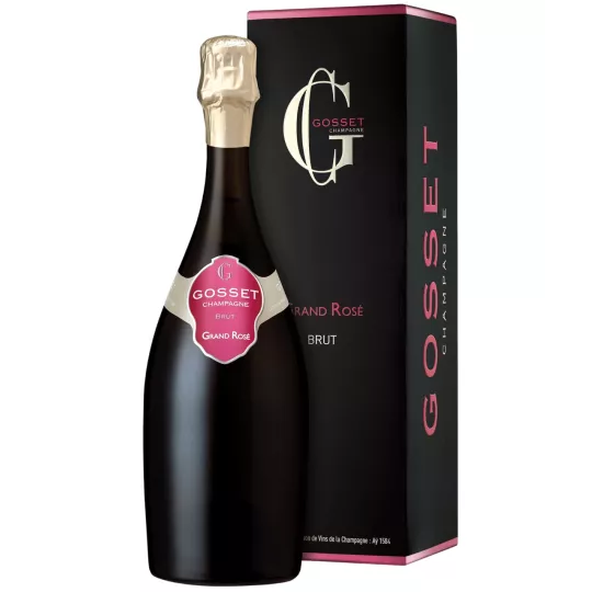 Flasche Champagner GOSSET Grand Rosé Brut mit Etui